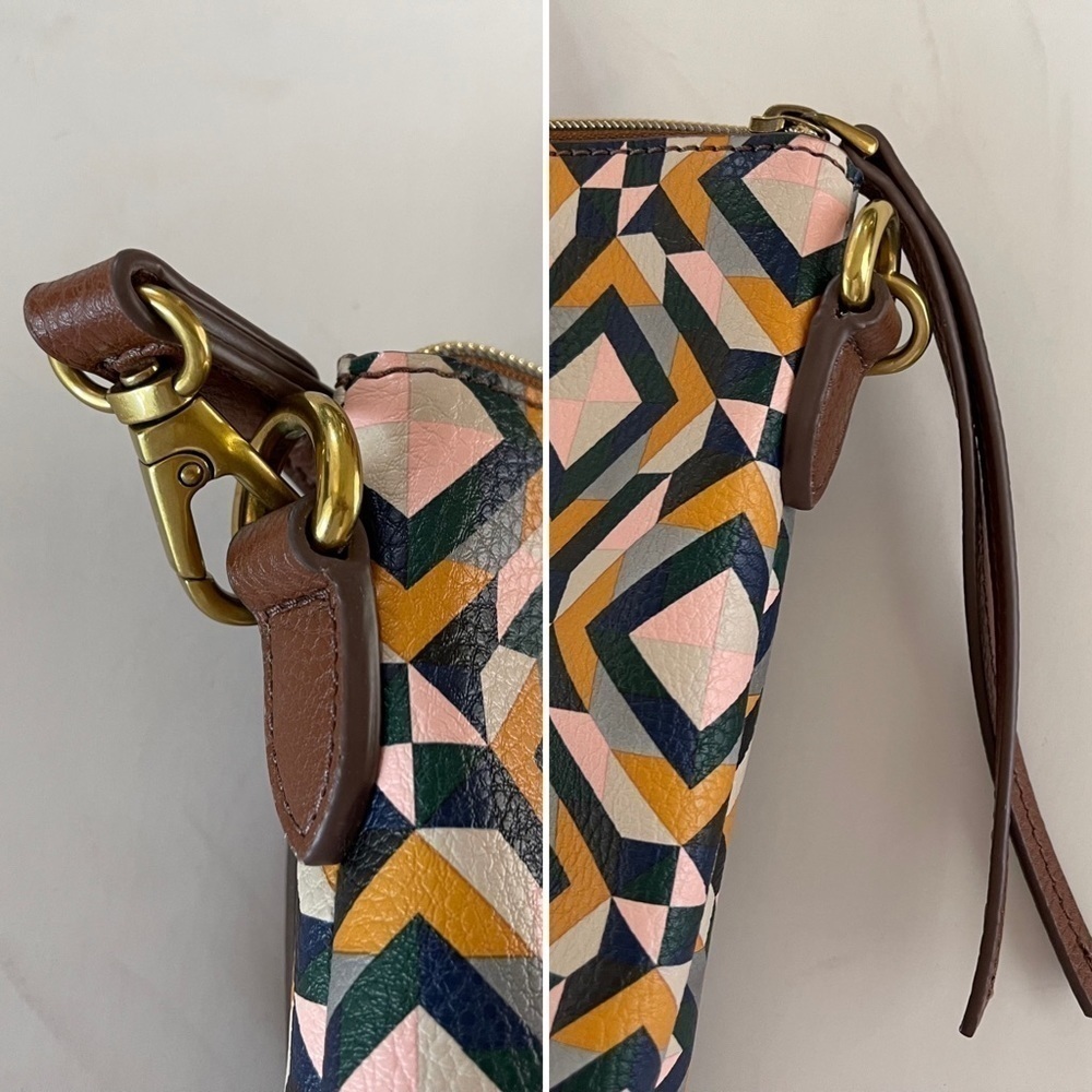 Fossil Bag Felicity Satchel Geometric Casual Boho… - image 8